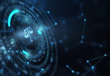 The UK is implementing new cyber laws to protect key services Business, Technology, Internet and network concept. Labor law, Lawyer, Attorney at law, Legal advice concept on virtual screen.