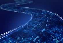 Digital road - Digital Code road concept - 3d illustration