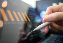 Financial technology with AI data applying artificial intelligence robotic trading in mobile app platform cryptocurrencies and invest in digital asset cryptocurrency