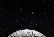 half moon surface and starry space