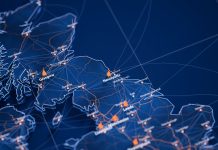 UK budget in place to help tech firms start, scale, and stay in Britain Newcastle map big data visualization. Futuristic map infographic of city in England. Visual map data complexity in modern blue and orange colors