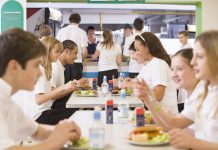 High School Students Eating In The Cafeteria