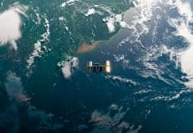 International Space Station (ISS) Orbit in Space over Amazon River - SpaceX & NASA Research - 3D Rendering