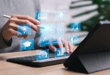 Free AI Foundation training rolled out to every UK adult AI Artificial Intelligence, Education technology concept, Women use Laplets, Learn online webinars successfully, Use AI to Generate Business Development, New ideas for success, technology of future