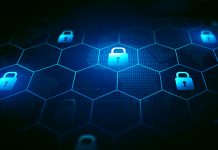 Cyber security internet and networking.Padlock icons on binary code background.Data protection privacy concept