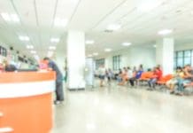 blur beautiful hospital or clinic interior for background,patient waiting for see doctor.