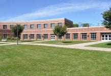 modern red brick school