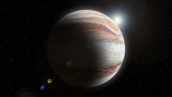 Abstract planet jupiter and space background